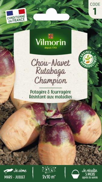 Potagères - Rutabaga Champion (à Collet Rouge) - Légumes d'Autrefois - PACKAGING_RECTO